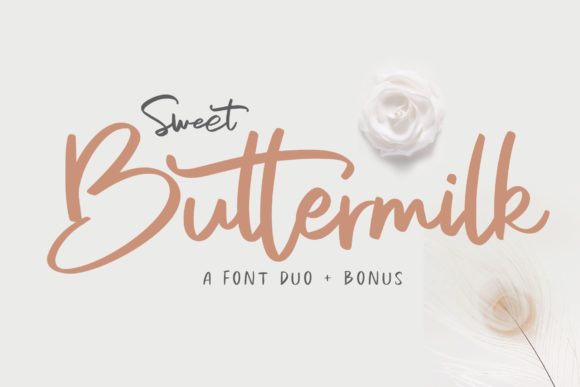 Sweet Buttermilk Duo: The Whimsical Script Handwritten Font for Handmade Brands